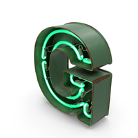 Green Vintage Neon Letter G PNG & PSD Images