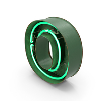 Green Vintage Neon Letter O PNG & PSD Images