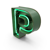 Green Vintage Neon Letter P PNG & PSD Images