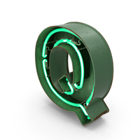 Green Vintage Neon Letter Q PNG & PSD Images