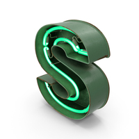 Green Vintage Neon Letter S PNG & PSD Images