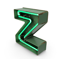 Green Vintage Neon Letter Z PNG & PSD Images