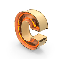 Yellow Vintage Neon Letter C PNG & PSD Images