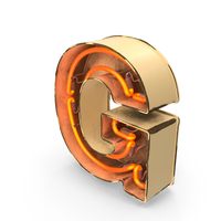 Yellow Vintage Neon Letter G PNG & PSD Images
