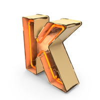 Yellow Vintage Neon Letter K PNG & PSD Images