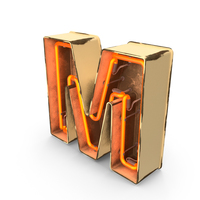 Yellow Vintage Neon Letter M PNG & PSD Images