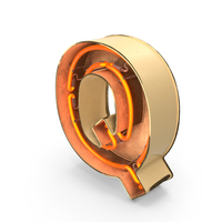 Yellow Vintage Neon Letter Q PNG & PSD Images