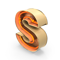 Yellow Vintage Neon Letter S PNG & PSD Images