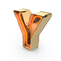 Yellow Vintage Neon Letter Y PNG & PSD Images