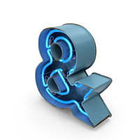 Blue Vintage Neon Letter & PNG & PSD Images