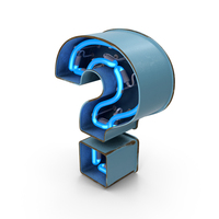 Blue Vintage Neon Letter ? PNG & PSD Images