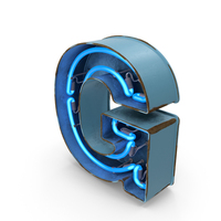 Blue Vintage Neon Letter G PNG & PSD Images