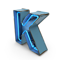 Blue Vintage Neon Letter K PNG & PSD Images