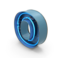 Blue Vintage Neon Letter O PNG & PSD Images