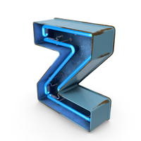 Blue Vintage Neon Letter Z PNG & PSD Images