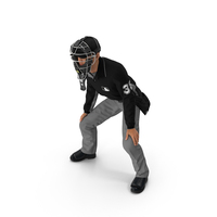Baseball Umpire with Protective Mask Ready Pose PNG & PSD Images