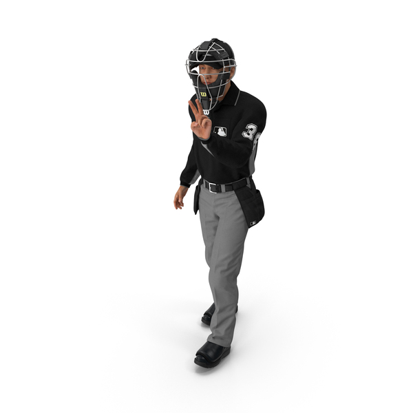 Baseball Umpire with Protective Mask Showing Points PNG & PSD Images