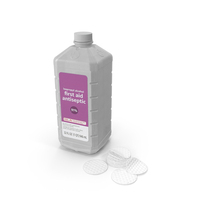 Cotton Pads Stack And First Aid Antiseptic PNG & PSD Images