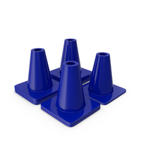 6 Inch Traffic Cone Blue PNG & PSD Images