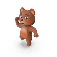 Cartoon Bear Jumping Pose PNG & PSD Images