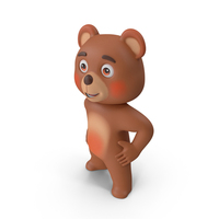 Cartoon Bear Power Pose PNG & PSD Images
