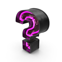 Black Vintage Pink Neon Letter ? PNG & PSD Images