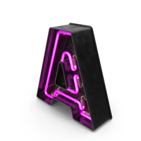 Black Vintage Pink Neon Letter A PNG & PSD Images