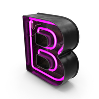 Black Vintage Pink Neon Letter B PNG & PSD Images