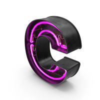 Black Vintage Pink Neon Letter C PNG & PSD Images
