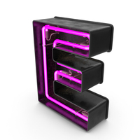 Black Vintage Pink Neon Letter E PNG & PSD Images