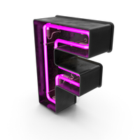 Black Vintage Pink Neon Letter F PNG & PSD Images