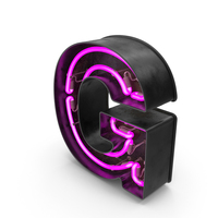 Black Vintage Pink Neon Letter G PNG & PSD Images