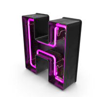 Black Vintage Pink Neon Letter H PNG & PSD Images