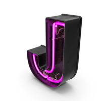 Black Vintage Pink Neon Letter J PNG & PSD Images