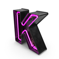 Black Vintage Pink Neon Letter K PNG & PSD Images