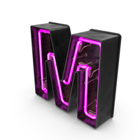 Black Vintage Pink Neon Letter M PNG & PSD Images
