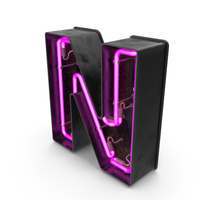 Black Vintage Pink Neon Letter N PNG & PSD Images