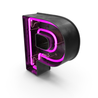 Black Vintage Pink Neon Letter P PNG & PSD Images