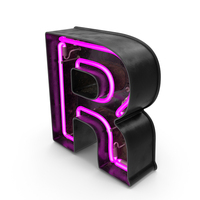Black Vintage Pink Neon Letter R PNG & PSD Images