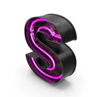 Black Vintage Pink Neon Letter S PNG & PSD Images