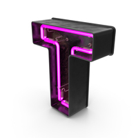 Black Vintage Pink Neon Letter T PNG & PSD Images