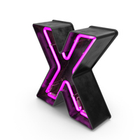 Black Vintage Pink Neon Letter X PNG & PSD Images