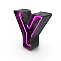 Black Vintage Pink Neon Letter Y PNG & PSD Images