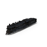 Vintage Steam Locomotive and Tender PNG & PSD Images