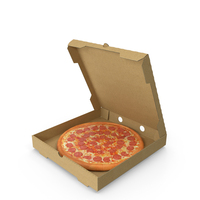 Pepperoni Pizza In Cardboard Box PNG & PSD Images