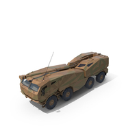 Wheeled Armored Howitzer In Desert Camouflage PNG & PSD Images