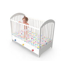 Toddler Girl In Bed Standing PNG & PSD Images