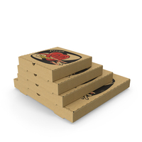 Stacked Pizza Boxes with Custom Logo PNG & PSD Images