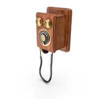 Antique Wall Mounted Rotary Telephone PNG & PSD Images