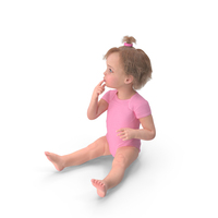 Baby Girl Wearing Bodysuit Sitting PNG & PSD Images